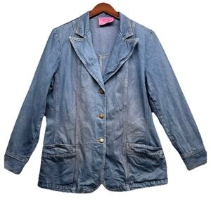 Carols Denims Blue Jean Jacket Womens M Blue Vintage Chore Denim Blazer Western